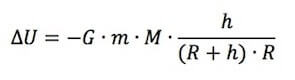 variazione della energia potenziale gravitazionale formula semplificata