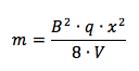 Formula per il calcolo della massa di uno ione mediante uno spettrometro di massa